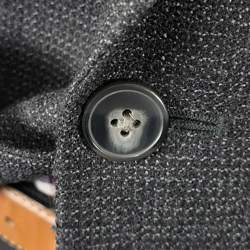 Calvin Klein‎ Men's Sport Coat Blazer Two Button CH Black Flannel Wool Sz 46L
